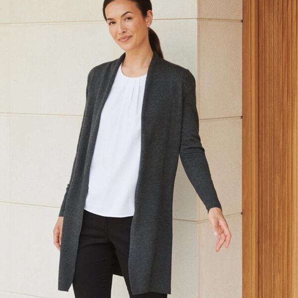 LADIES LONGLINE OPEN CARDIGAN Thumbnail
