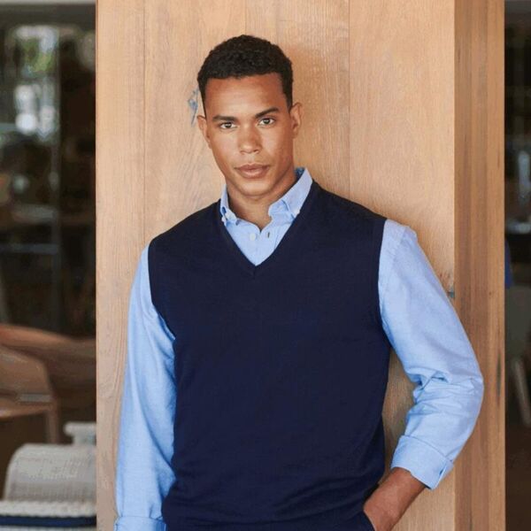 MENS SLEEVELESS V NECK JUMPER Thumbnail