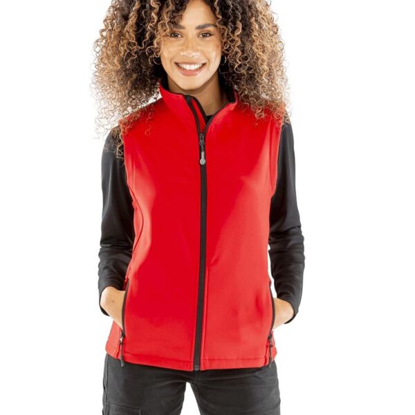 LADIES PRINTABLE SOFTSHELL BODYWARMER with RECYCLED fleece inner Thumbnail