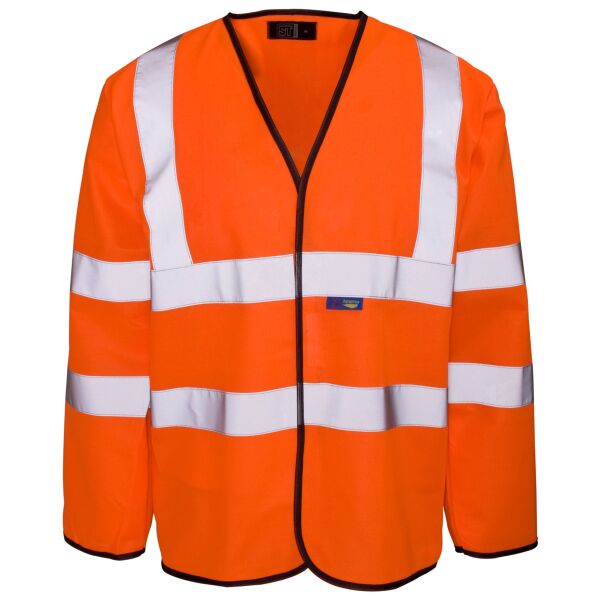 Supertouch Hi Vis Orange Long Sleeved Velcro Vest Thumbnail