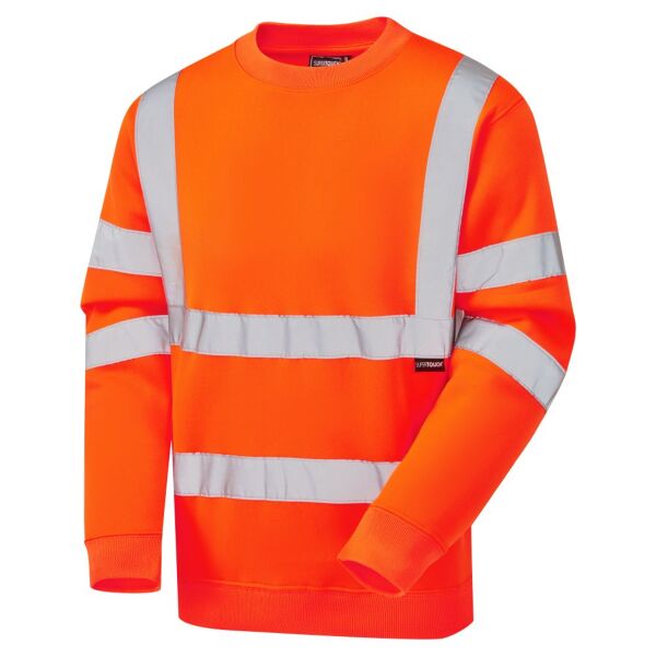 Supertouch Hi Vis Orange Crew Neck Sweatshirt Thumbnail
