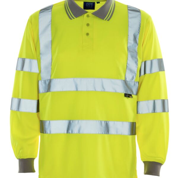 Hi Viz Long Sleeve Birds Eye Polo Thumbnail