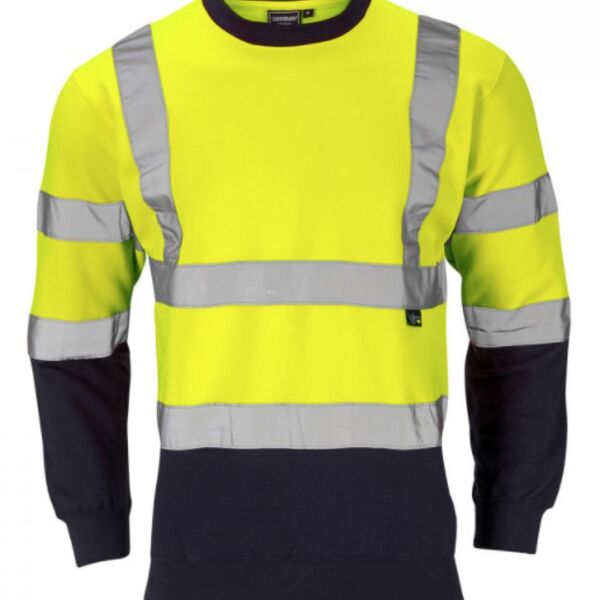 Two Tone Hi Vis Sweatshirt Yellow / Navy Thumbnail